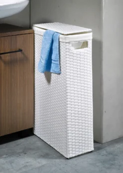 Wäschekorb mit Polyrattan-Geflecht