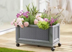 XXL-Doppel-Pflanzturm mit Rollen